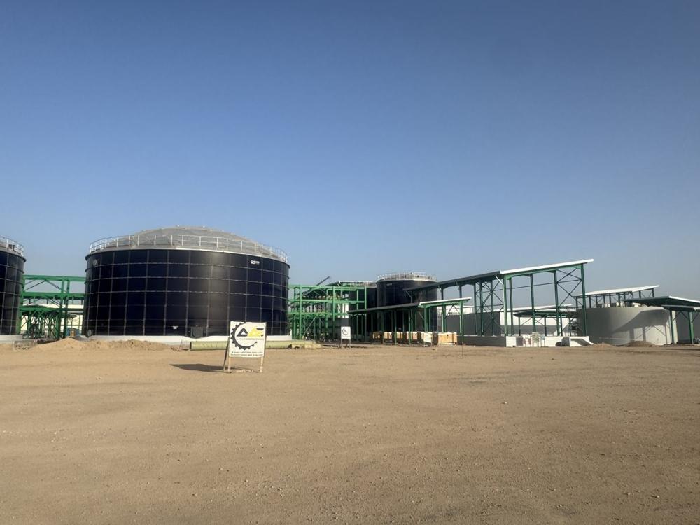 Glass-lined steel (GLS) tanks at the water treatment plant