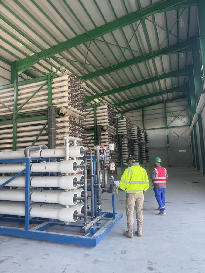 Nano-Filtration membrane racks inside the NF building